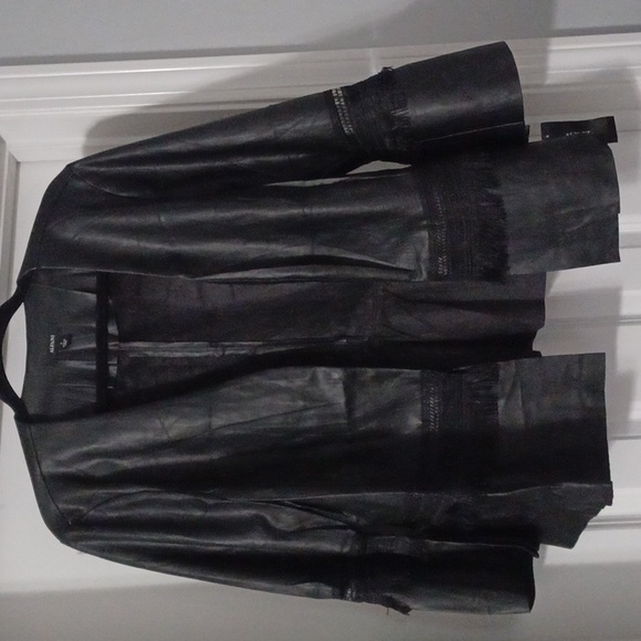 Alfani Faux Leather Open Front Jacket - Picture 1 of 4